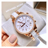 Michael Kors Ritz White Dial Two Tone Steel Strap Watch for Women - MK6324 Authentic Buy Shop Now