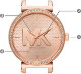 Michael Kors Sofie Quartz Rose Gold Dial Rose Gold Steel Strap Watch For Women - MK4335 Authentic Buy Shop Now