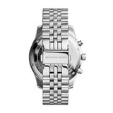 Michael Kors Lexington Chronograph Silver Dial Silver Steel Strap Watch for Men - MK8515 Authentic Buy Shop Now