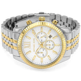 Michael Kors Lexington Silver Dial Two Tone Steel Strap Watch for Men - MK8344 Authentic Buy Shop Now