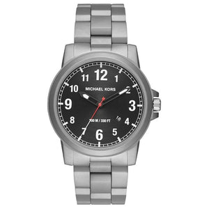 Michael Kors Paxton Analog Black Dial Silver Steel Strap Watch For Men - MK8500 Authentic Buy Shop Now