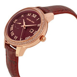 Michael Kors Whitley Quartz Burgundy Dial Burgundy Leather Strap Watch For Women - MK2430 Authentic Buy Shop Now