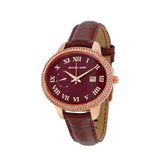 Michael Kors Whitley Quartz Burgundy Dial Burgundy Leather Strap Watch For Women - MK2430 Authentic Buy Shop Now