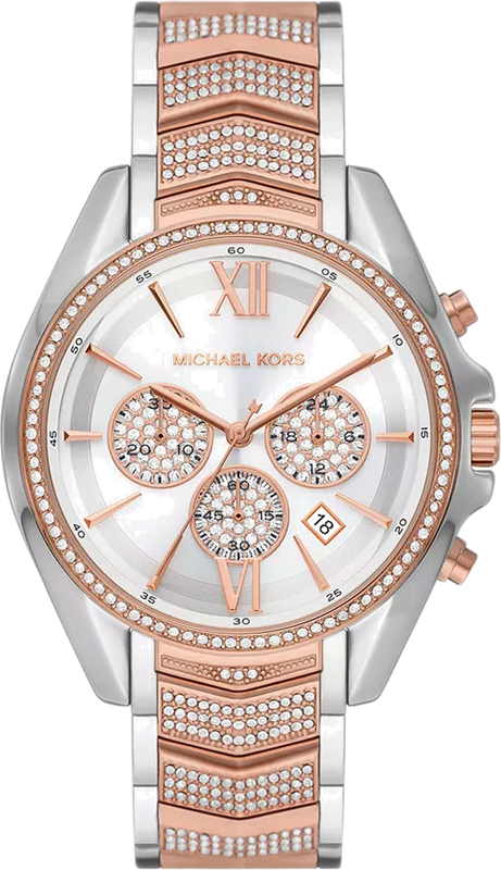 Michael Kors Whitney Chronograph Silver Dial Two Tone Steel Strap Watch For Women - MK7225 Authentic Buy Shop Now