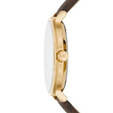 Michael Kors Addyson Three-Hand Silver Dial Brown Leather Strap Watch for Women - MK2945 Authentic Buy Shop Now