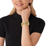 Michael Kors Emery Three Hand Leopard Print Gold Dial Gold Steel Strap Watch For Women - MK7437 Authentic Buy Shop Now