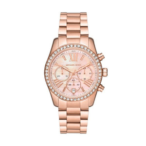 Michael Kors Lexington Chronograph Rose Gold Dial Rose Gold Steel Strap Watch for Women - MK7242 Authentic Buy Shop Now