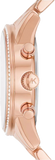 Michael Kors Ritz Chronograph Rose Gold Dial Rose Gold Steel Strap Watch For Women - MK7302 Authentic Buy Shop Now
