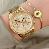 Michael Kors Ritz Gold Dial Gold Steel Strap Watch for Women - MK6356 Authentic Buy Shop Now