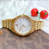 Michael Kors Mindy Three Hand White Dial Rose Gold Steel Strap Watch for Women - MK7078 Authentic Buy Shop Now