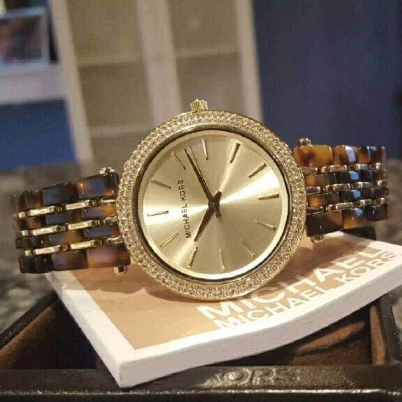 Michael Kors Darci Gold Dial Brown Two Tone Steel Strap Watch for Women - MK4326 Authentic Buy Shop Now