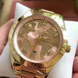 Michael Kors Layton Rose Gold Dial Gold Stainless Steel Strap Watch for Women - MK6476 Authentic Buy Shop Now