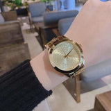 Michael Kors Slim Runway Gold Dial Gold Steel Strap Watch for Women - MK3590 Authentic Buy Shop Now