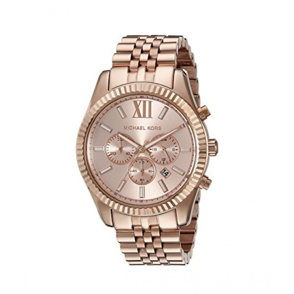Michael Kors Lexington Rose Gold Dial Rose Gold Steel Strap Watch for Men - MK8319 Authentic Buy Shop Now