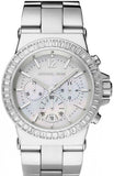 Michael Kors Dylan Glitz Chronograph White Dial Silver Steel Strap Watch For Women - MK5411 Authentic Buy Shop Now