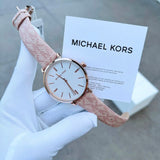 Michael Kors Pyper Quartz Silver Dial Pink Leather Strap Watch for Women - MK2947 Authentic Buy Shop Now