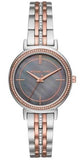 Michael Kors Cinthia Mother of Pearl Grey Dial Two Tone Steel Strap Watch for Women - MK3642 Authentic Buy Shop Now