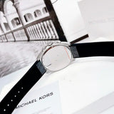 Michael Kors Brecken Chronograph Silver Dial Grey Leather Strap Watch For Men - MK8922 Authentic Buy Shop Now