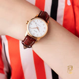 Mido Baroncelli III Automatic White Dial Brown Leather Strap Watch For Women - M7600.3.26.8 Authentic Buy Shop Now