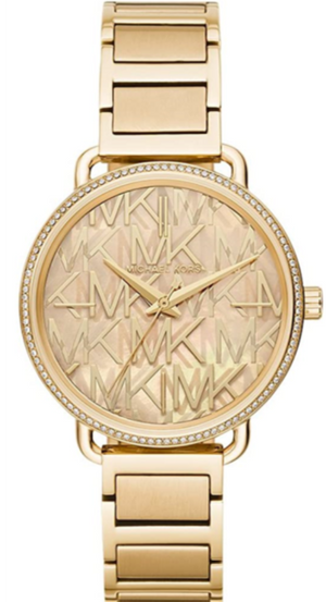 Michael Kors Portia Quartz Gold Dial Gold Steel Strap Watch For Women - MK3886 Authentic Buy Shop Now
