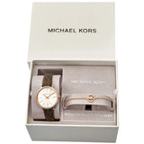 Michael Kors Pyper Quartz Silver Dial Brown Leather Strap Watch for Women - MK1036 Authentic Buy Shop Now