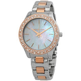 Michael Kors Liliane Quartz Mother of Pearl White Dial Two Tone Steel Strap Watch For Women - MK1048 Authentic Buy Shop Now