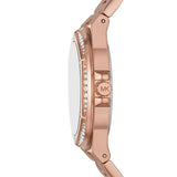 Michael Kors Lennox Three Hand Rose Gold Dial Rose Gold Steel Strap Watch For Women - MK1063 Authentic Buy Shop Now