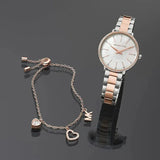 Michael Kors Pyper Quartz Mother of Pearl White Dial Two Tone Steel Strap Watch For Women - MK1066 Authentic Buy Shop Now