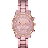 Michael Kors Ritz Chronograph Rose Gold Dial Rose Gold Steel Strap Watch For Women - MK6753 Authentic Buy Shop Now