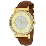 Michael Kors Catlin Champagne Dial Brown Leather Strap Watch for Women - MK2375 Authentic Buy Shop Now