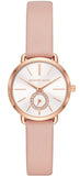 Michael Kors Petite Portia Silver Dial Pink Rubber Strap Watch For Women - MK2735 Authentic Buy Shop Now