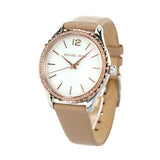 Michael Kors Layton Mother of Pearl White Dial Brown Leather Strap Watch For Women - MK2910 Authentic Buy Shop Now