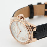 Michael Kors Camille Three-Hand Crystals White Dial Black Leather Strap Watch for Women - MK2962 Authentic Buy Shop Now
