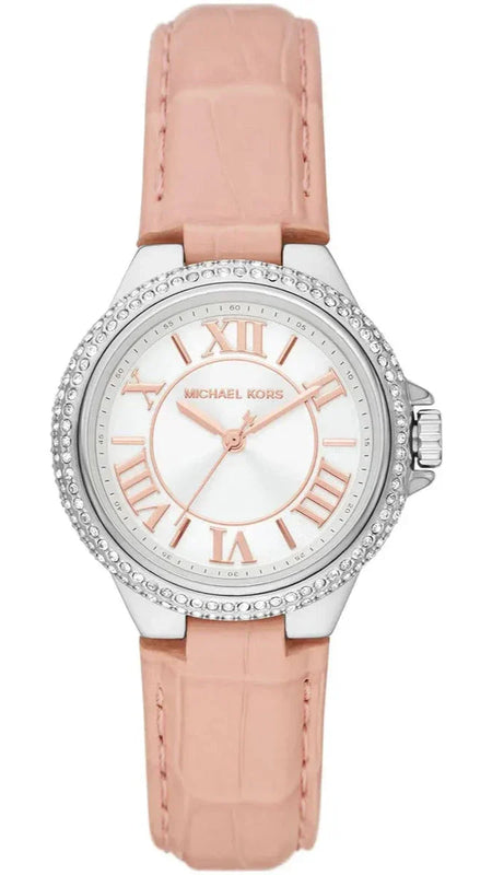 Michael Kors Camille Three-Hand Crystals White Dial Pink Leather Strap Watch for Women - MK2963 Authentic Buy Shop Now