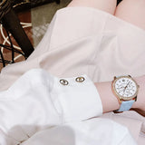 Michael Kors Tibby Multifunction White Dial Blue Leather Strap Watch For Women - MK2965 Authentic Buy Shop Now