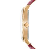 Michael Kors Tibby Multifunction Silver Dial Red Leather Strap Watch For Women - MK2975 Authentic Buy Shop Now