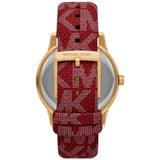Michael Kors Tibby Multifunction Silver Dial Red Leather Strap Watch For Women - MK2975 Authentic Buy Shop Now