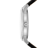 Michael Kors Tibby Chronograph Black Dial Black Leather Strap Watch For Women - MK2976 Authentic Buy Shop Now