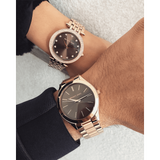 Michael Kors Darci Brown Dial Rose Gold Stainless Steel Strap Watch for Women - MK3217 Authentic Buy Shop Now