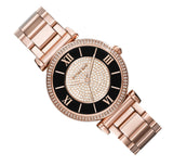 Michael Kors Catlin Black Dial Rose Gold Steel Strap Watch for Women - MK3339 Authentic Buy Shop Now