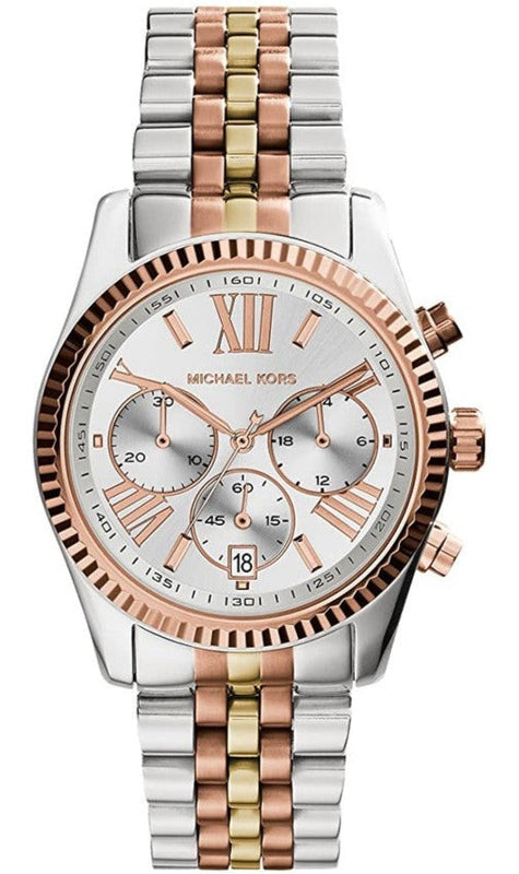 Michael Kors Lexington Chronograph Silver Dial Two Tone Steel Strap Watch for Women - MK5735 Authentic Buy Shop Now