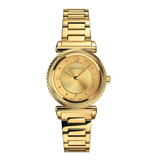 Versace V-Motif Gold Dial Gold Steel Strap Watch for Women - VERE00618 Authentic Buy Shop Now