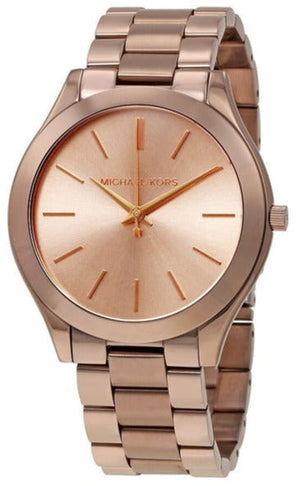 Michael Kors Runway Quartz Brown Dial Brown Steel Strap Watch For Women - MK3418 Authentic Buy Shop Now