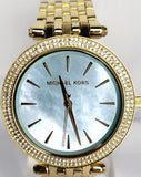 Michael Kors Darci Analog Mother of Pearl Green Dial Gold Steel Strap Watch For Women - MK3498 Authentic Buy Shop Now