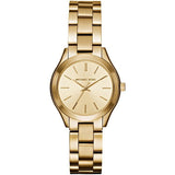 Michael Kors Mini Runway Slim Gold Dial Gold Steel Strap Watch for Women - MK3512 Authentic Buy Shop Now