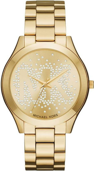 Michael Kors Slim Runway Gold Dial Gold Steel Strap Watch for Women - MK3590 Authentic Buy Shop Now