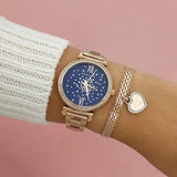 Michael Kors Sofie Analog Quartz Blue Dial Rose Gold Steel Strap Watch For Women - MK3971 Authentic Buy Shop Now