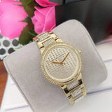 Michael Kors Gabbi Crystals Gold Dial Gold Steel Strap Watch For Women - MK3985 Authentic Buy Shop Now