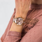 Michael Kors Slim Runway Rose Gold Dial Two Tone Steel Strap Watch for Women - MK4294 Authentic Buy Shop Now