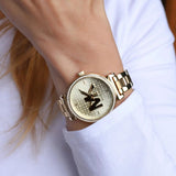 Michael Kors Sofie Quartz Gold Dial Gold Steel Strap Watch For Women - MK4334 Authentic Buy Shop Now